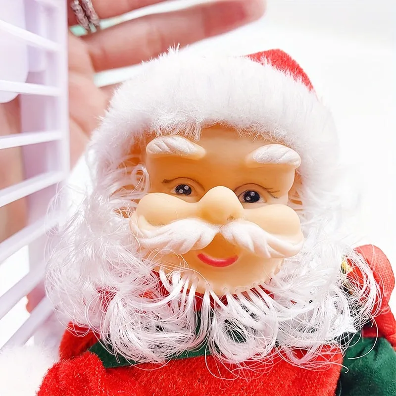 1 pc, Santa Claus Climbing Bead, Electric Santa Claus Climbing Ladder, Santa Claus Doll, Christmas Tree Decoration, For Home Decoration, Christmas Tree Pendant, New Year Party Gift, Climbing Santa Claus, window decoration