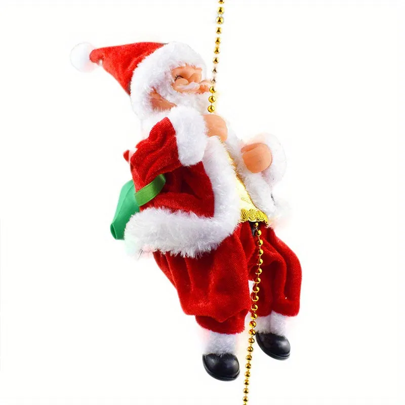 1 pc, Santa Claus Climbing Bead, Electric Santa Claus Climbing Ladder, Santa Claus Doll, Christmas Tree Decoration, For Home Decoration, Christmas Tree Pendant, New Year Party Gift, Climbing Santa Claus, window decoration