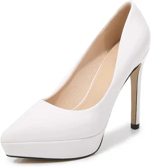 12CM/4.72IN Women's Closed Toe Platform High Heels Stiletto Dress High Heeled Wedding Party Office Pumps Shoes