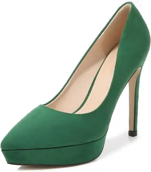12CM/4.72IN Women's Sexy Closed Toe Platform High Heels Stiletto Dress Suede High Heeled Wedding Party Office Pumps Shoes