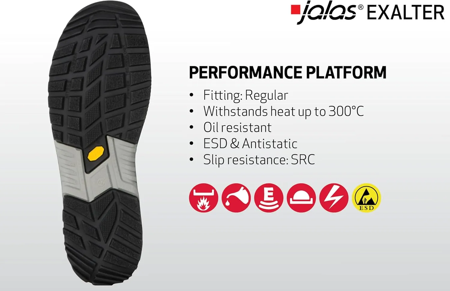 9975 Exalter Safety Shoe - Work Boots - Aluminium Toecap - Mid-Cut - Water Repellant - S3, SRC, HRO, Protective Work Shoes for Everyday Comfort