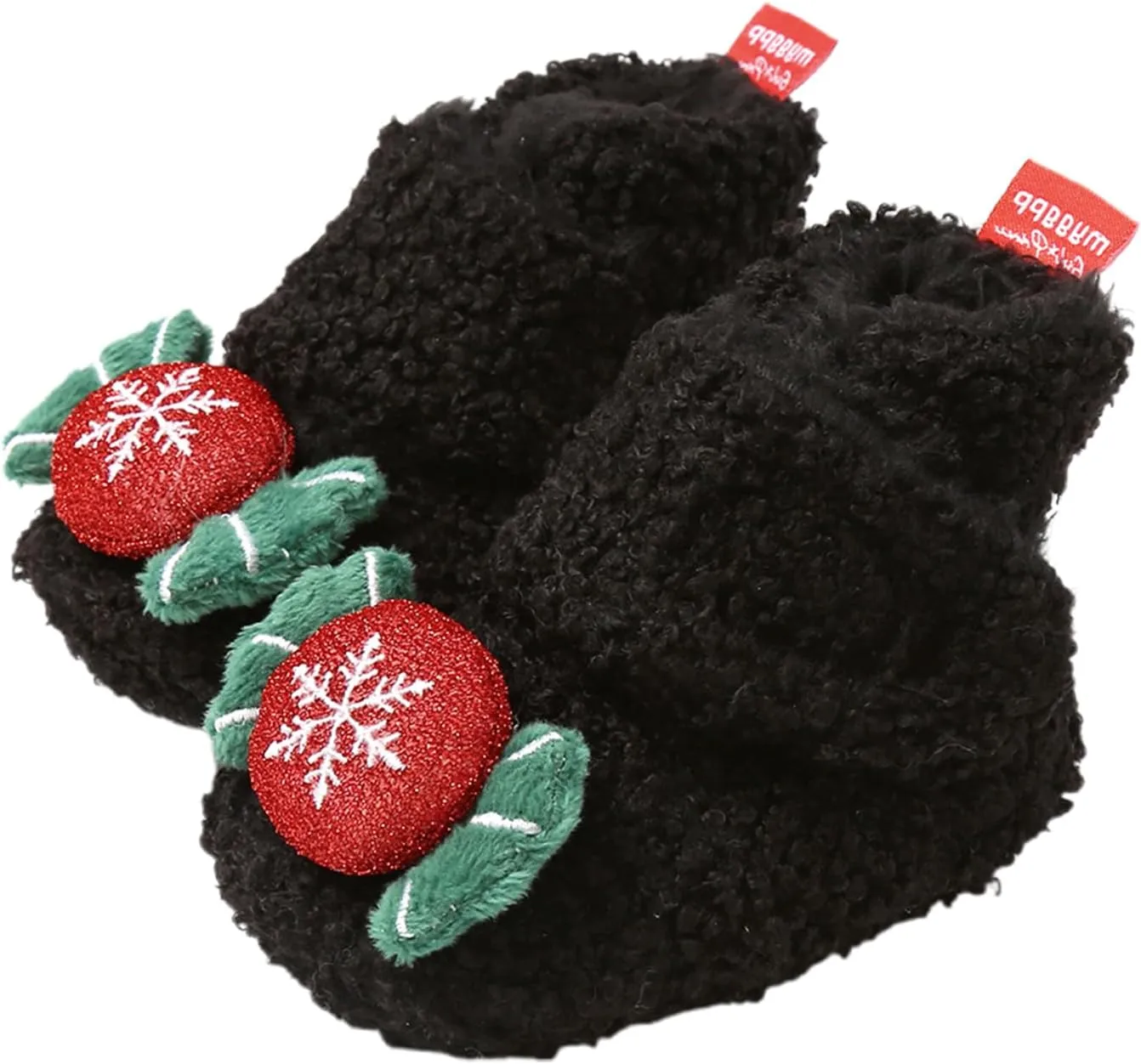 Baby Christmas Booties Infant Newborn Boys Girls Cozy Fleece Slippers Soft Winter Warm Crib Sock Shoes First Walkers