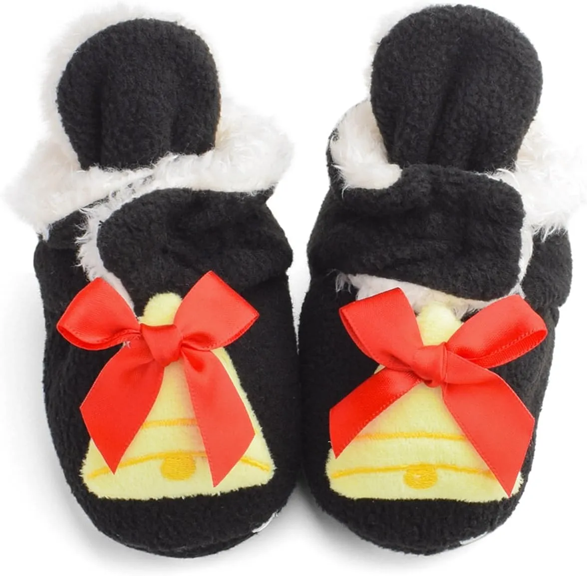 Baby Christmas Booties Infant Newborn Boys Girls Cozy Fleece Slippers Soft Winter Warm Crib Sock Shoes First Walkers