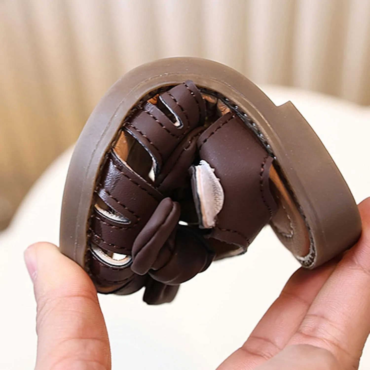 Baby Girls Sandals Cute Bowknot Open Toe Rubber Non Slip Adjusted Strap Shoes Infant Soft Sole Beach Casual Sandals