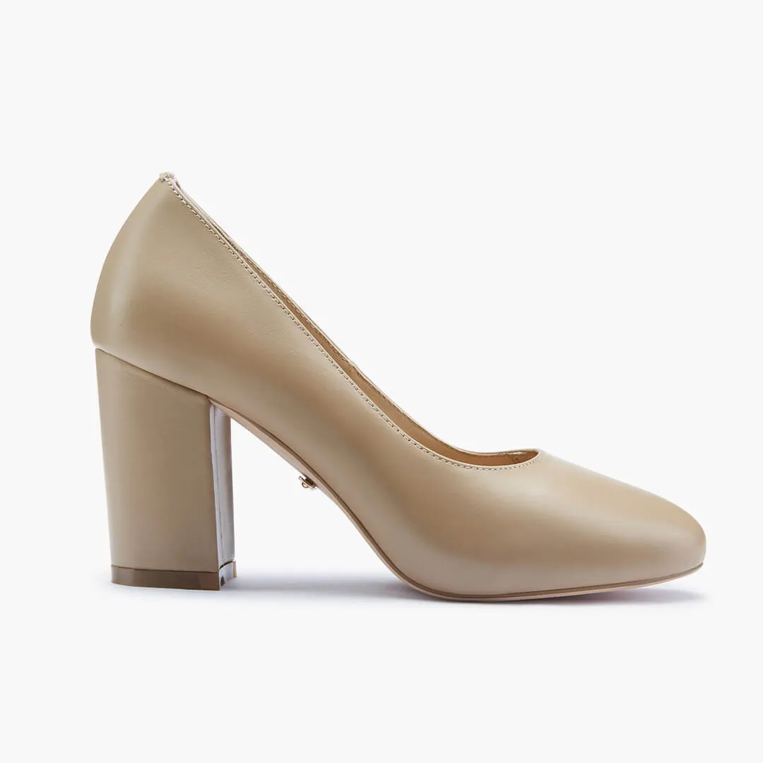 *BAMBI - beige round toe platform