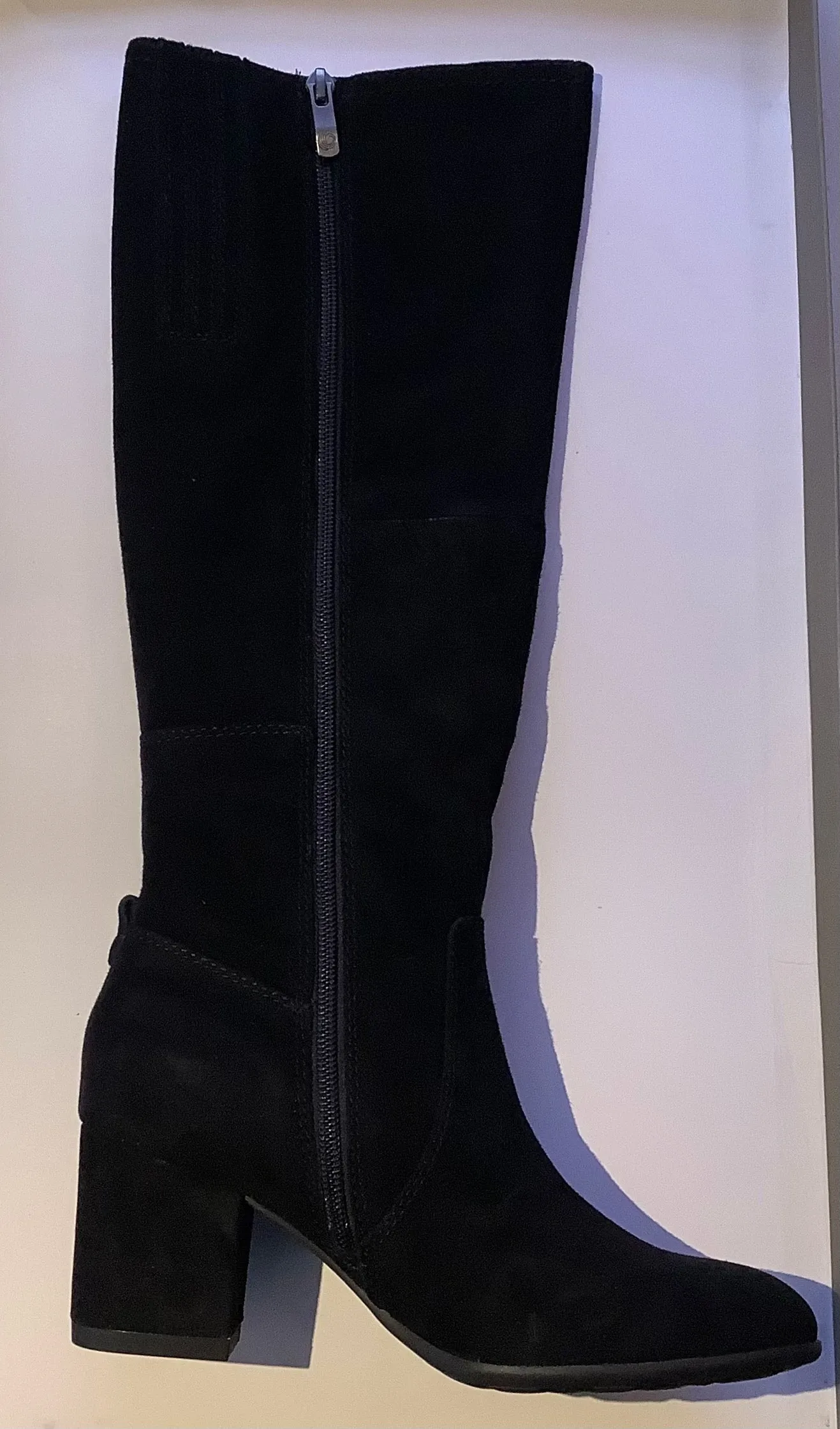 Black Suede Heel Boots - Koko
