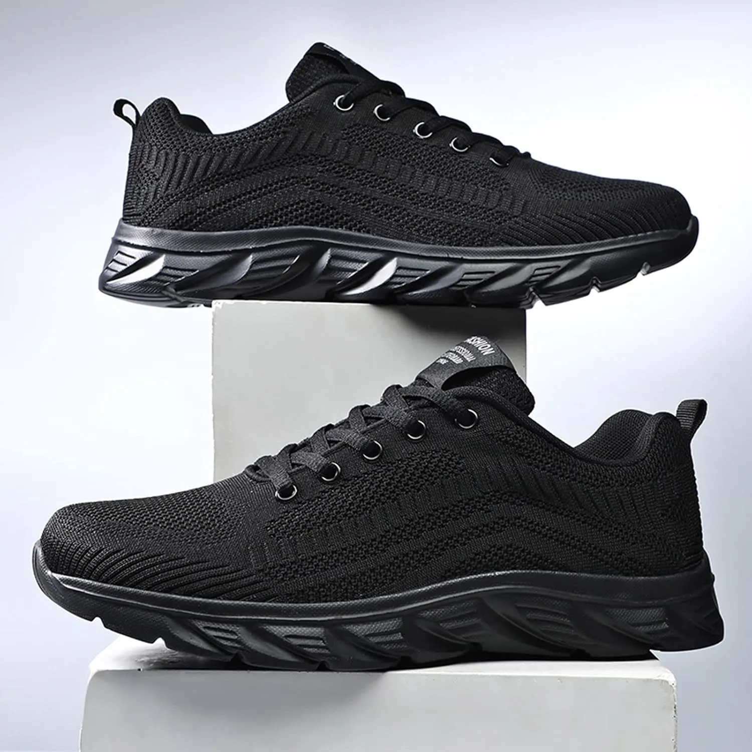 Cathalem Sneakers for Men Lace up Sneakers Breathable Shoes Air Cushion Lady Split Sole Athletic Walking Shoes