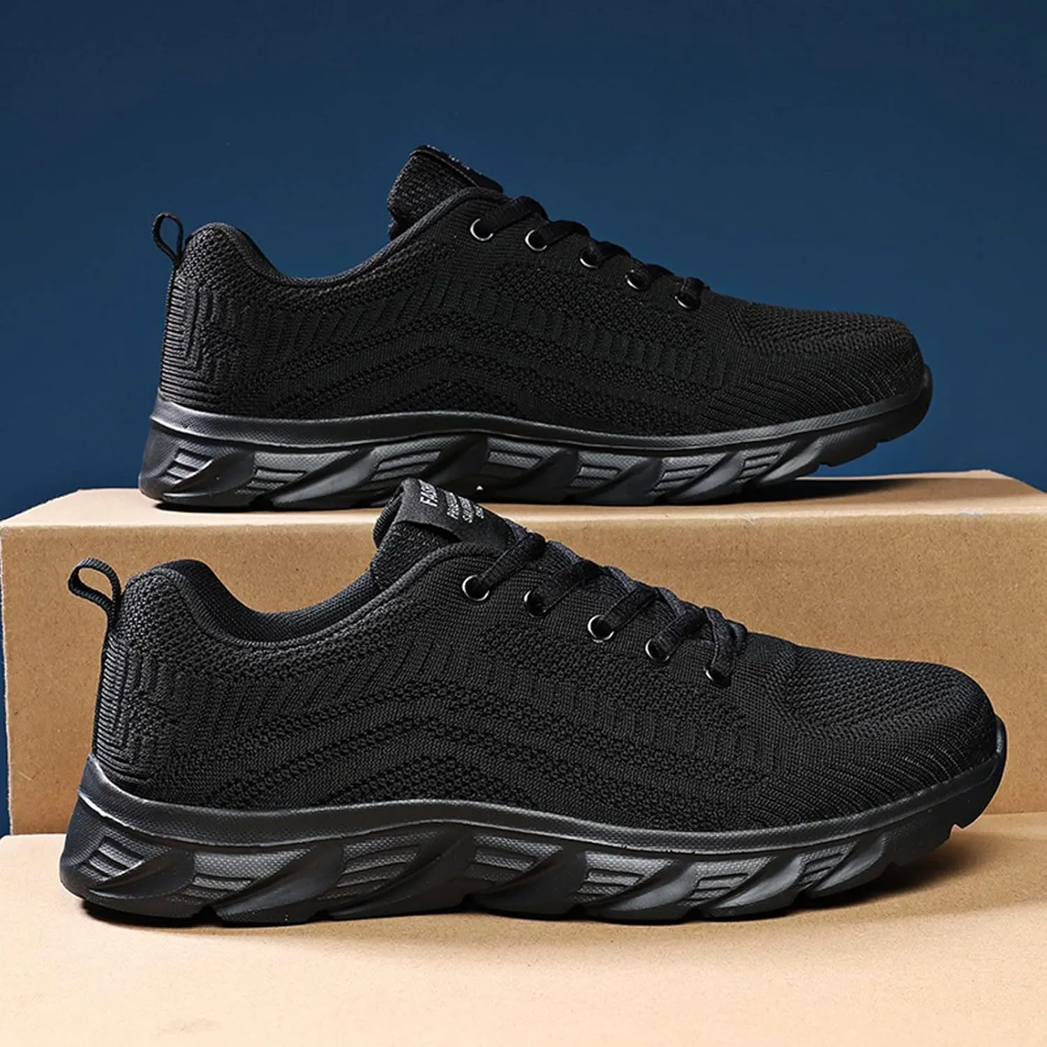 Cathalem Sneakers for Men Lace up Sneakers Breathable Shoes Air Cushion Lady Split Sole Athletic Walking Shoes