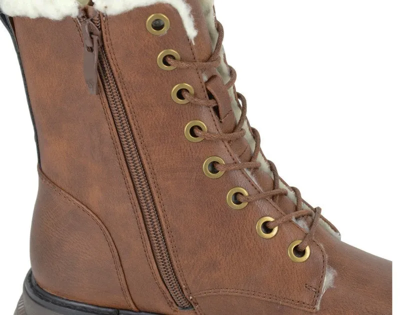 Cipriata L537 BROWN Fur lined Ankle Boot L537BT