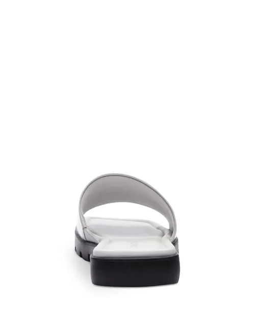 COACH Women's Florence Square Toe Slides, White