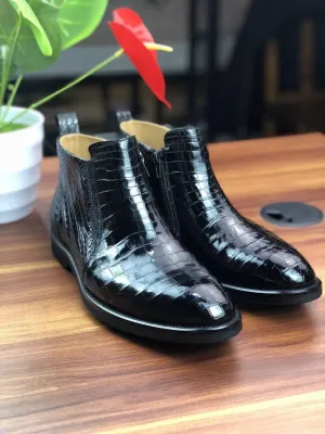 Crocodile Shoes Men's Comfort Craftsman Chelsea Boots