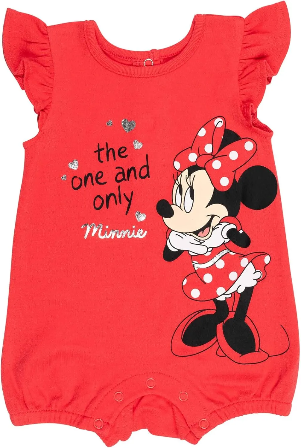 Disney Minnie Mouse Winnie the Pooh Nightmare Before Christmas Baby Girls Snap Romper and Bucket Sun Hat Newborn to Infant