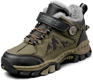 FLIOZY Kids Hiking Boots Boys Girls Winter Snow Boots Non Slip Warm Snow Sports Shoes Outdoor Walking Climbing Sneaker