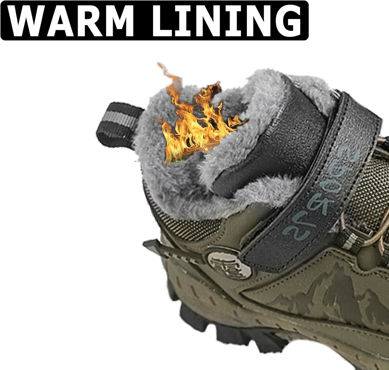 FLIOZY Kids Hiking Boots Boys Girls Winter Snow Boots Non Slip Warm Snow Sports Shoes Outdoor Walking Climbing Sneaker