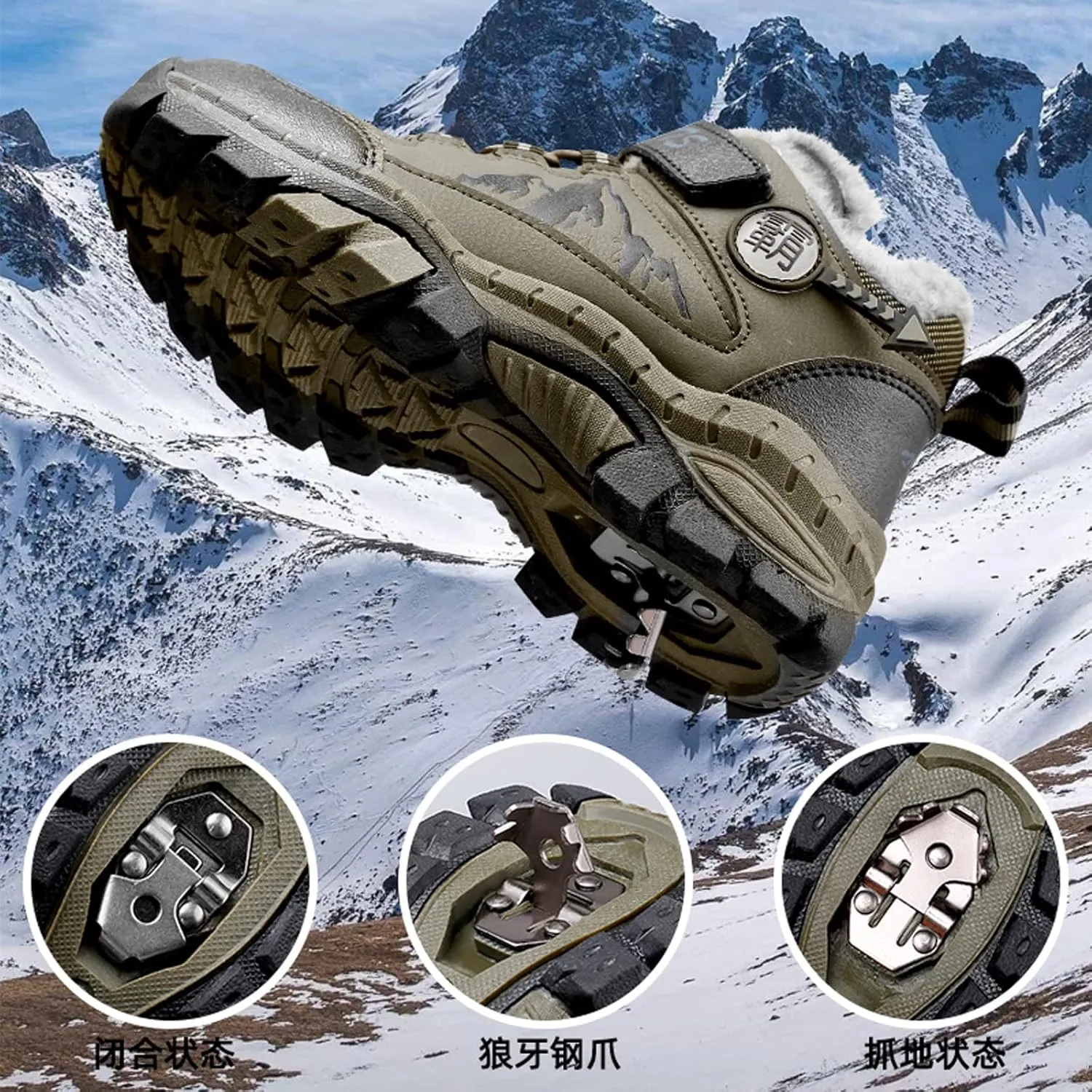 FLIOZY Kids Hiking Boots Boys Girls Winter Snow Boots Non Slip Warm Snow Sports Shoes Outdoor Walking Climbing Sneaker