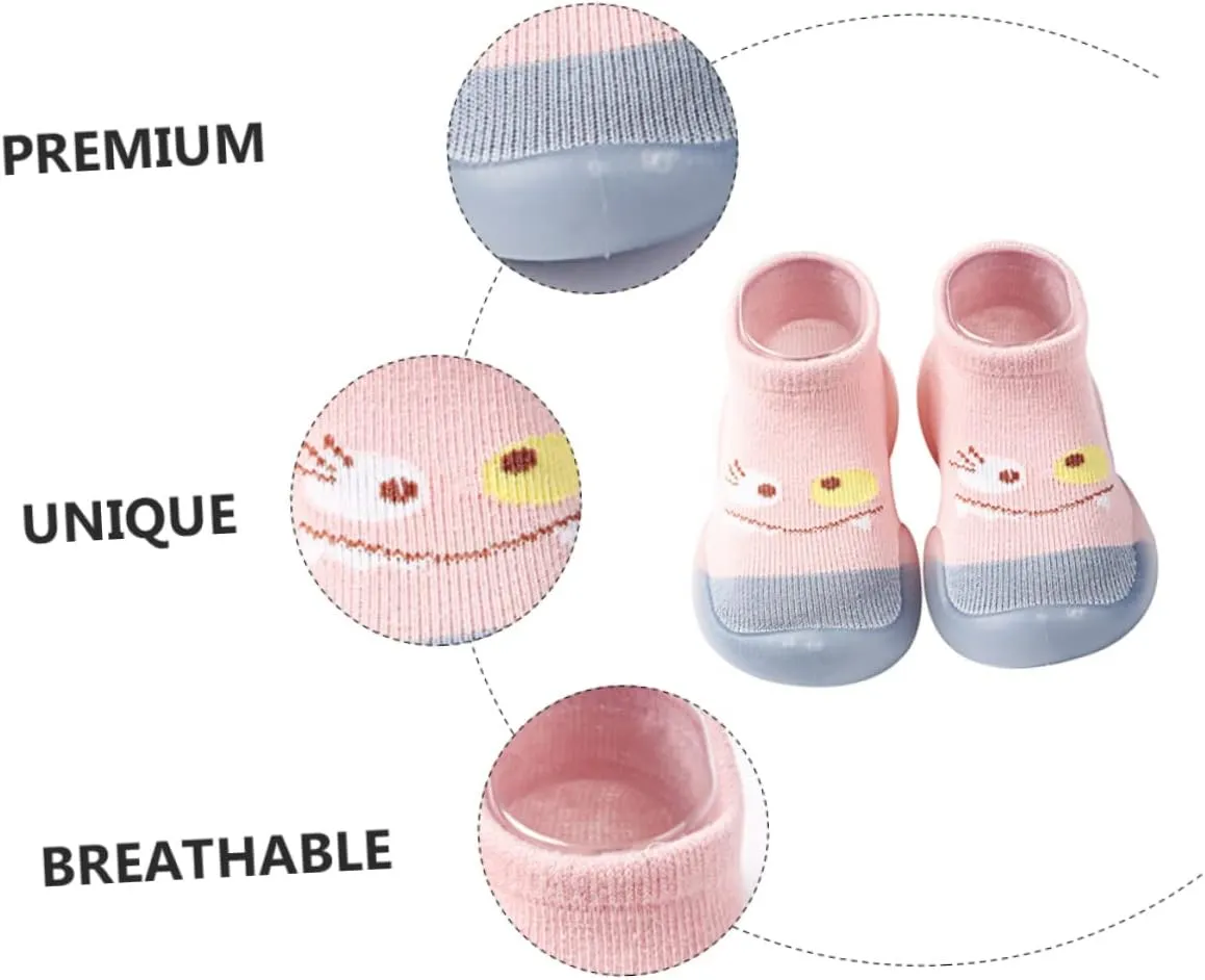 Gatuida Socks Sock Shoe Grip Socks for Babies Slipper Socks Indoor Shoe Socks First Knitted White