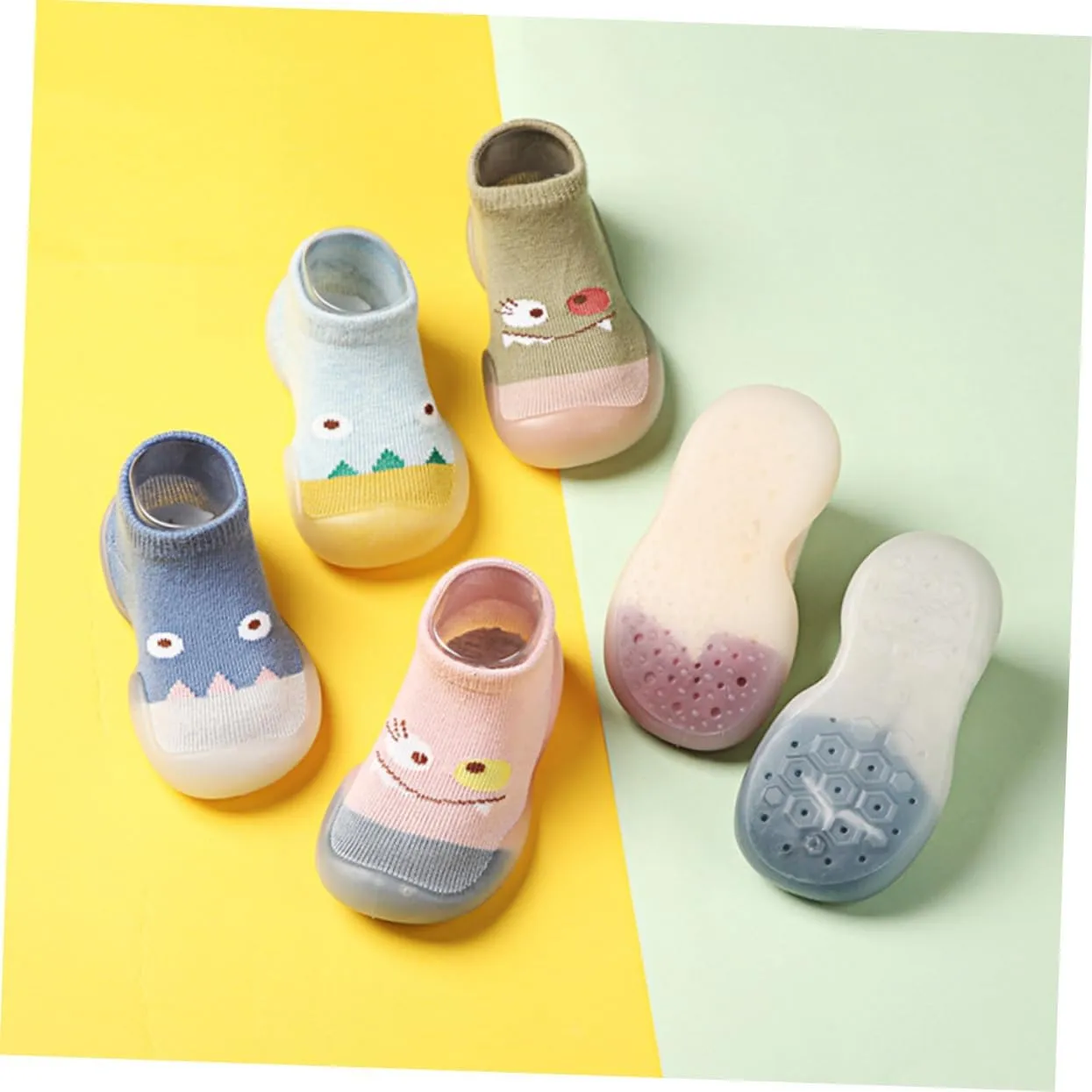 Gatuida Socks Sock Shoe Grip Socks for Babies Slipper Socks Indoor Shoe Socks First Knitted White