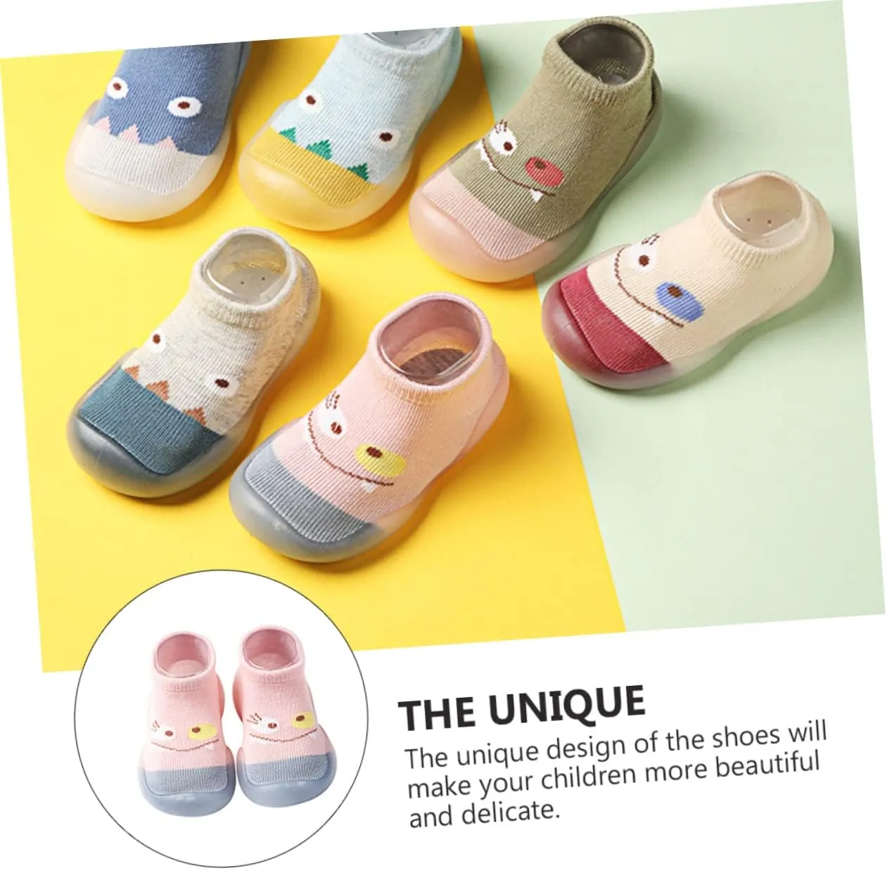 Gatuida Socks Sock Shoe Grip Socks for Babies Slipper Socks Indoor Shoe Socks First Knitted White