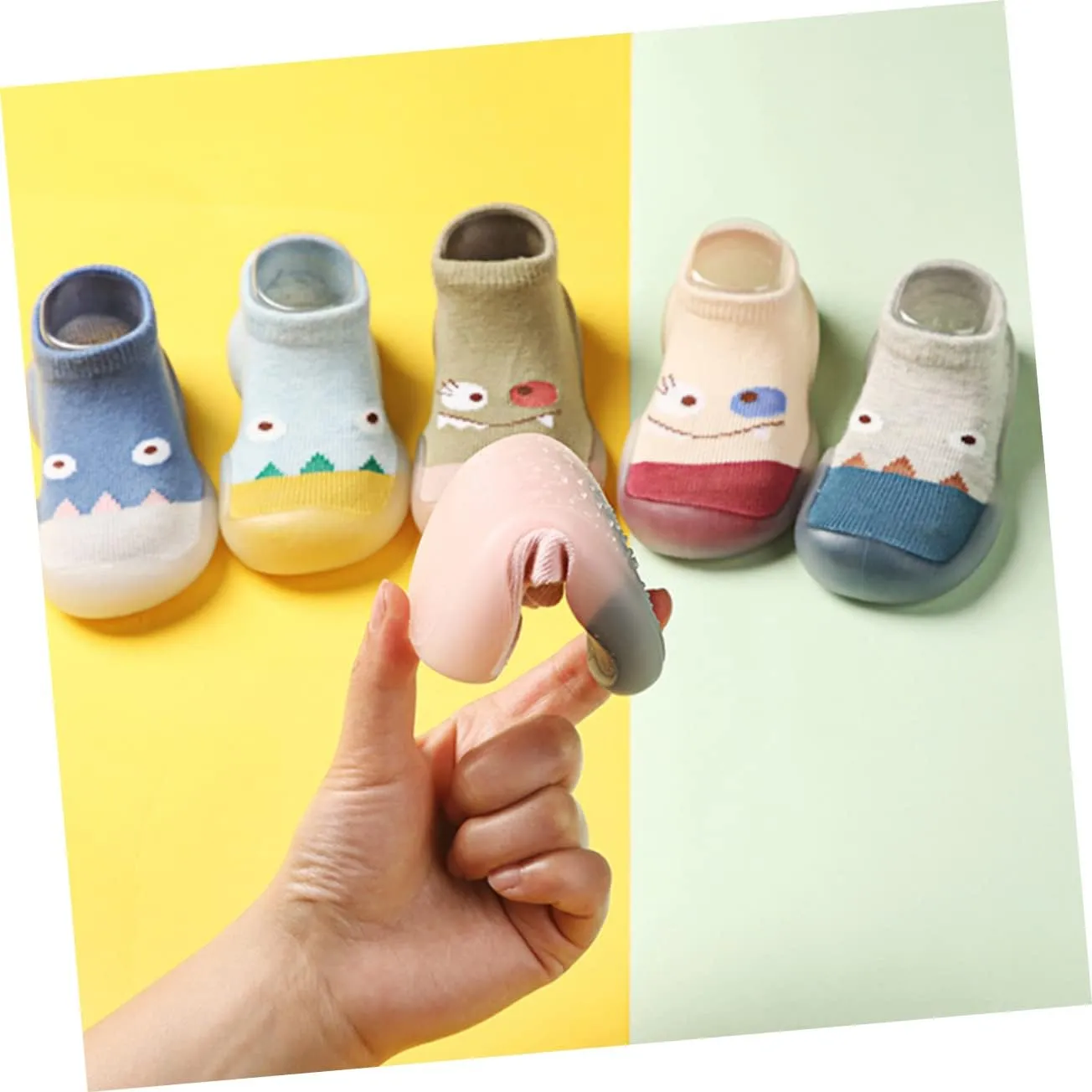 Gatuida Socks Sock Shoe Grip Socks for Babies Slipper Socks Indoor Shoe Socks First Knitted White