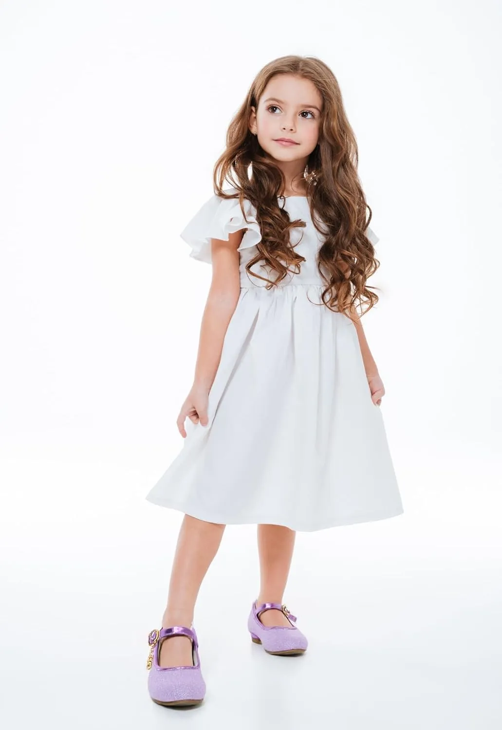Girls Heels Dress Shoes Mary Jane Pumps Low Heel Princess Flower Wedding Party