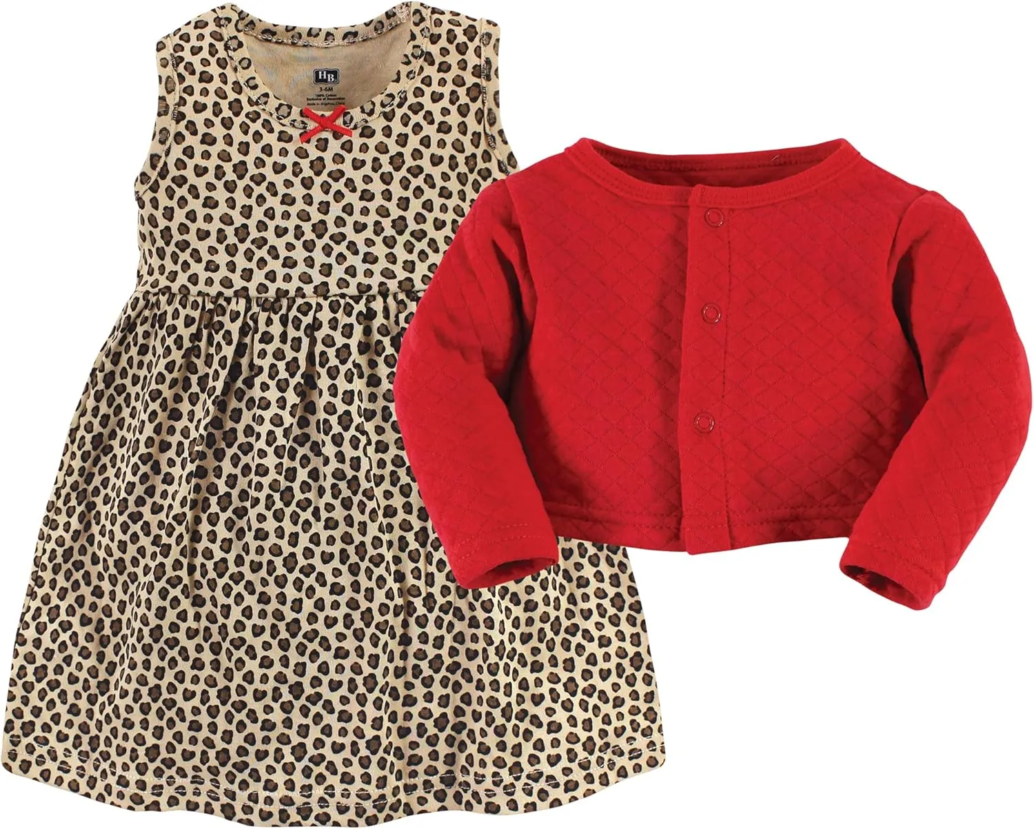 Hudson Baby Girls' One Size Quilted Cardigan and Dress