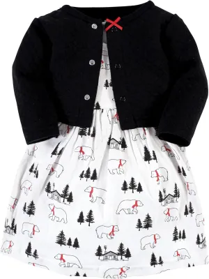 Hudson Baby Girls' One Size Quilted Cardigan and Dress