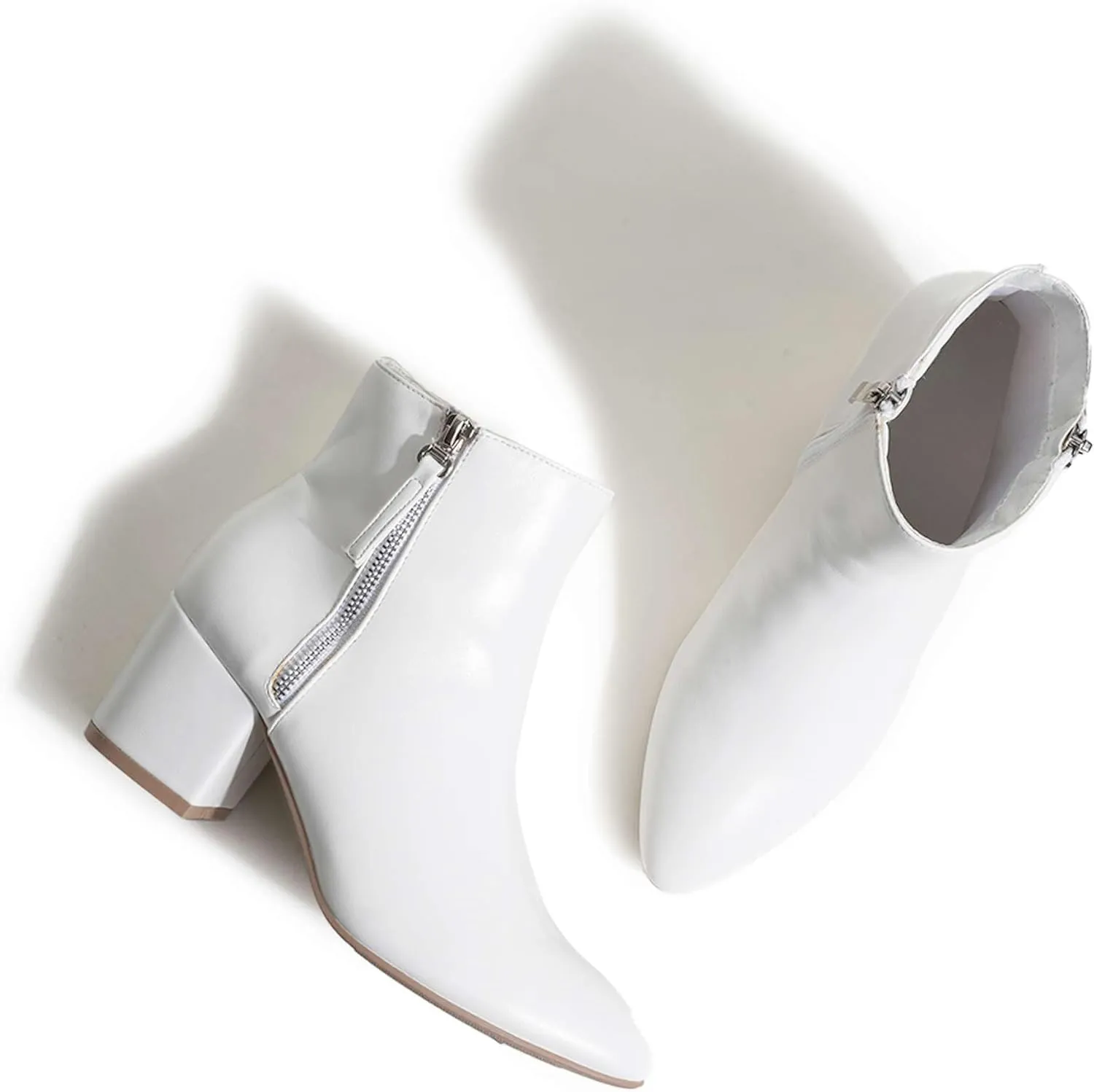 J. Adams Zuma Ankle Bootie  Closed Pointed Toe Low Block Heel Zip Up Boot