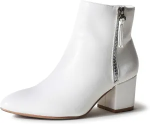 J. Adams Zuma Ankle Bootie  Closed Pointed Toe Low Block Heel Zip Up Boot