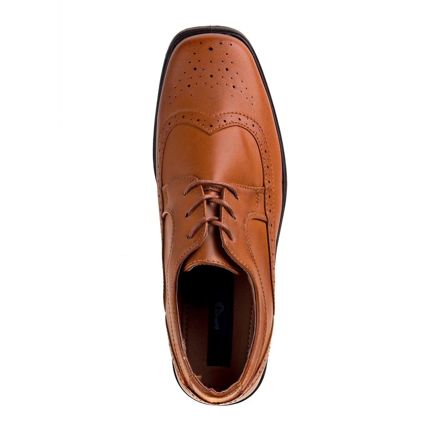 Josmo Classic Dress Shoes for Boys with Josmo Wings, Black