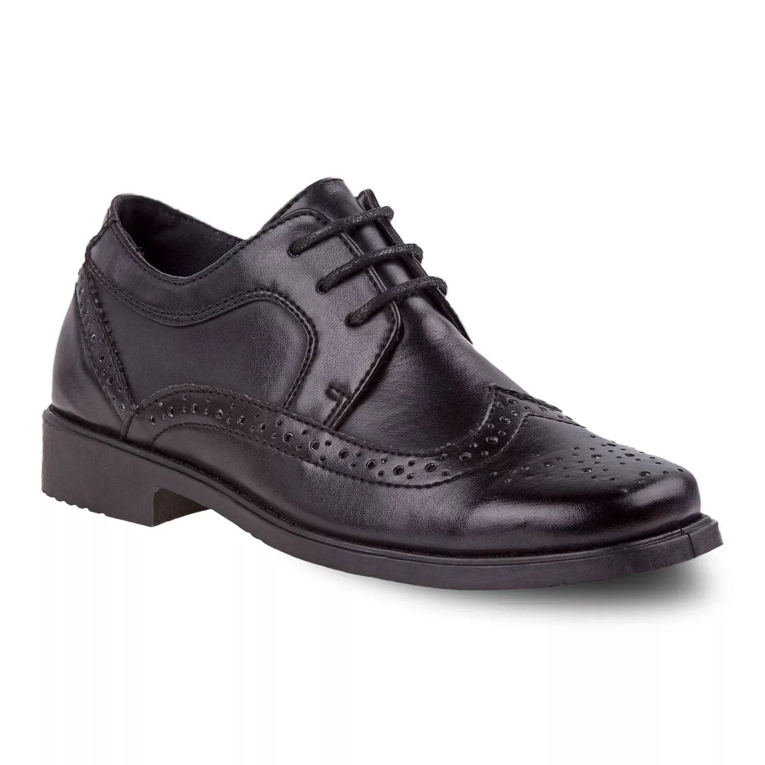 Josmo Classic Dress Shoes for Boys with Josmo Wings, Black