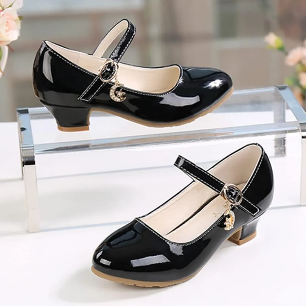 Little Girls Mary Jane Dress Pumps Shoes Princess Ballet Flats Low Heels for School Wedding Party Dress Shoes for Kids