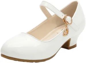 Little Girls Mary Jane Dress Pumps Shoes Princess Ballet Flats Low Heels for School Wedding Party Dress Shoes for Kids