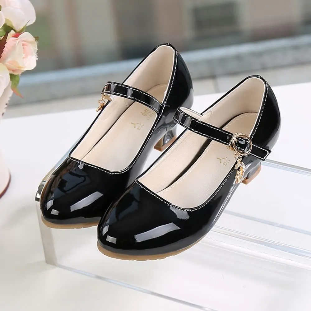 Little Girls Mary Jane Dress Pumps Shoes Princess Ballet Flats Low Heels for School Wedding Party Dress Shoes for Kids