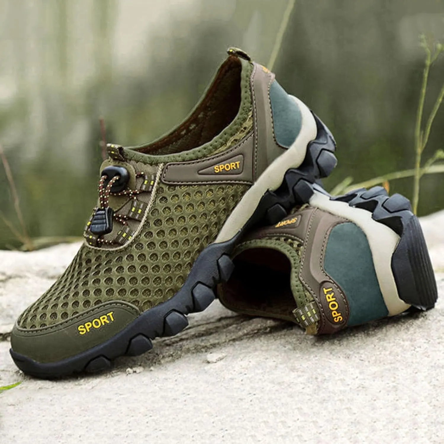 Men Hiking Shoes Outdoor Breathable Sneakers Travel Walking Shoes Casual Jogging Driving Shoes Running Shoes