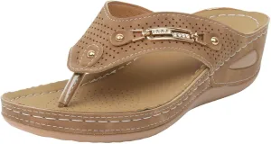 Orthopedic Sandals for Women Arch Support Comfortable Yoga Mat Slip On Flip Flops Casual Clip Toe Low Wedge Sandals Lightweight Summer Beach Walking Shoes for Women
