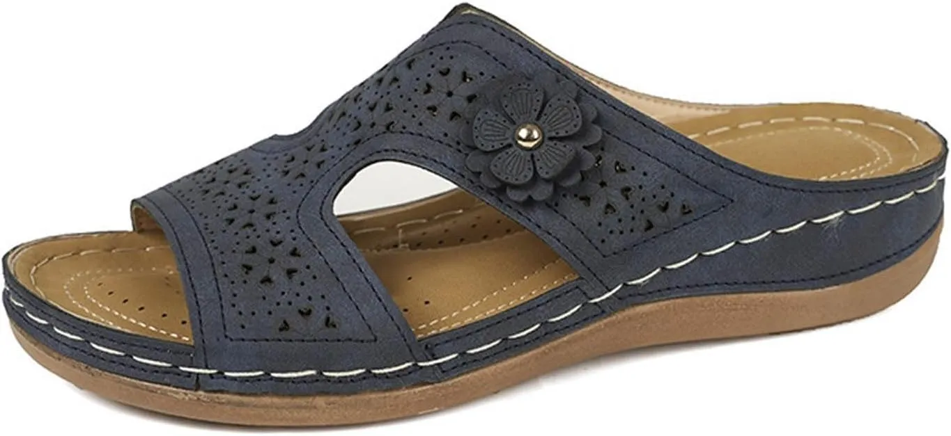 Orthopedic Wedge Sandals for Women Summer Dressy 2025 Casual Summer Dressy Solid Color Fish Mouth Round Head Casual Fashion Sandals Slip On Beach Vacation Travel Working Shoes