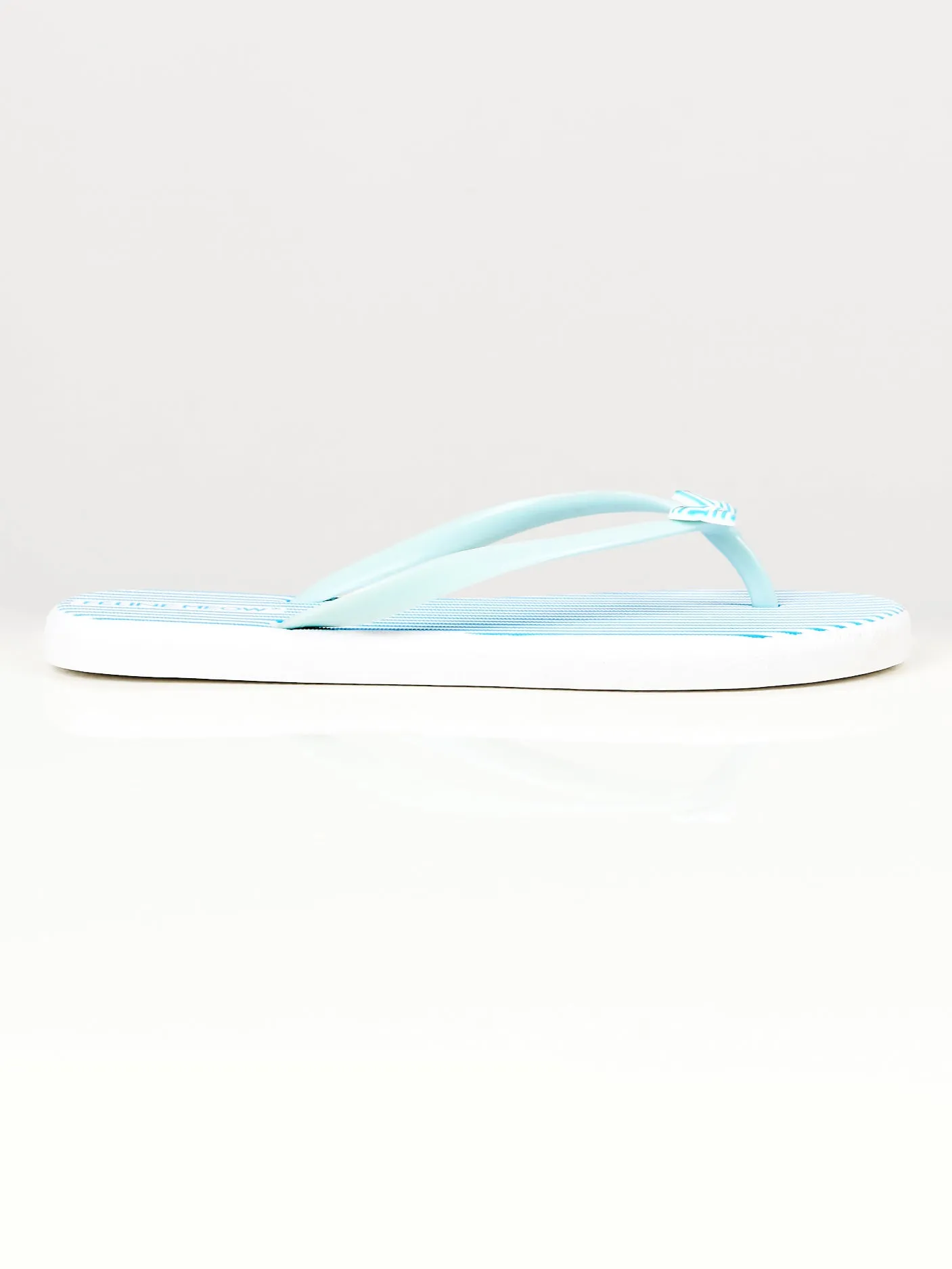 Printed Bow Flip Flops - Blue