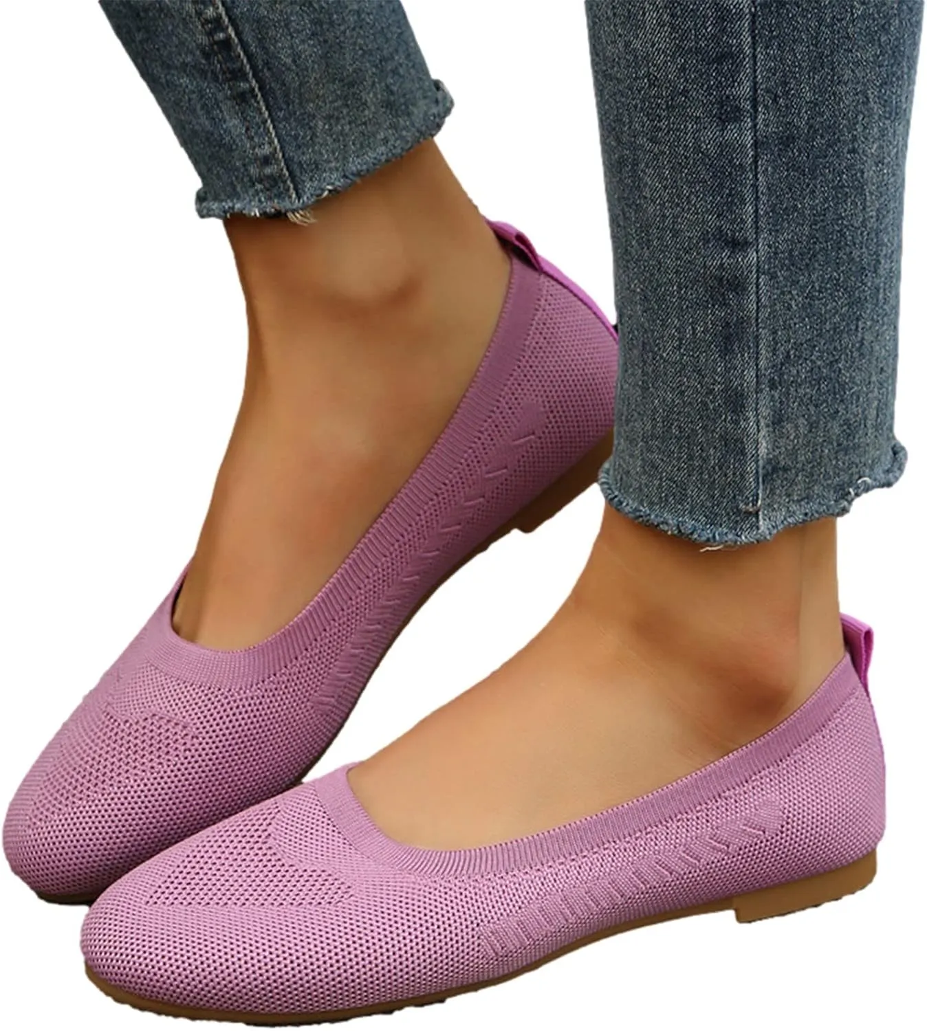 Sandals Women Summer Fashion Mesh Breathable Slip on Flat Sandals Solid Pointed Toe Closed Toe Shallow Mouth Shoes Lightweight Comfy Ladies Casual Shoes