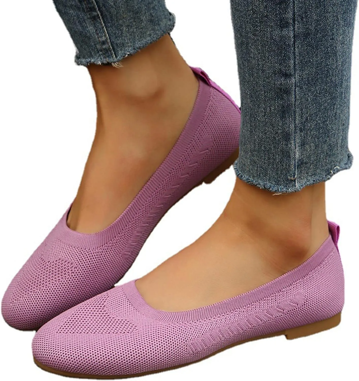 Sandals Women Summer Fashion Mesh Breathable Slip on Flat Sandals Solid Pointed Toe Closed Toe Shallow Mouth Shoes Lightweight Comfy Ladies Casual Shoes