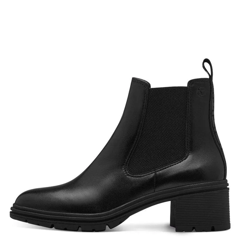 Tamaris Womens Black Leather Chelsea Boot - 1-25456-43