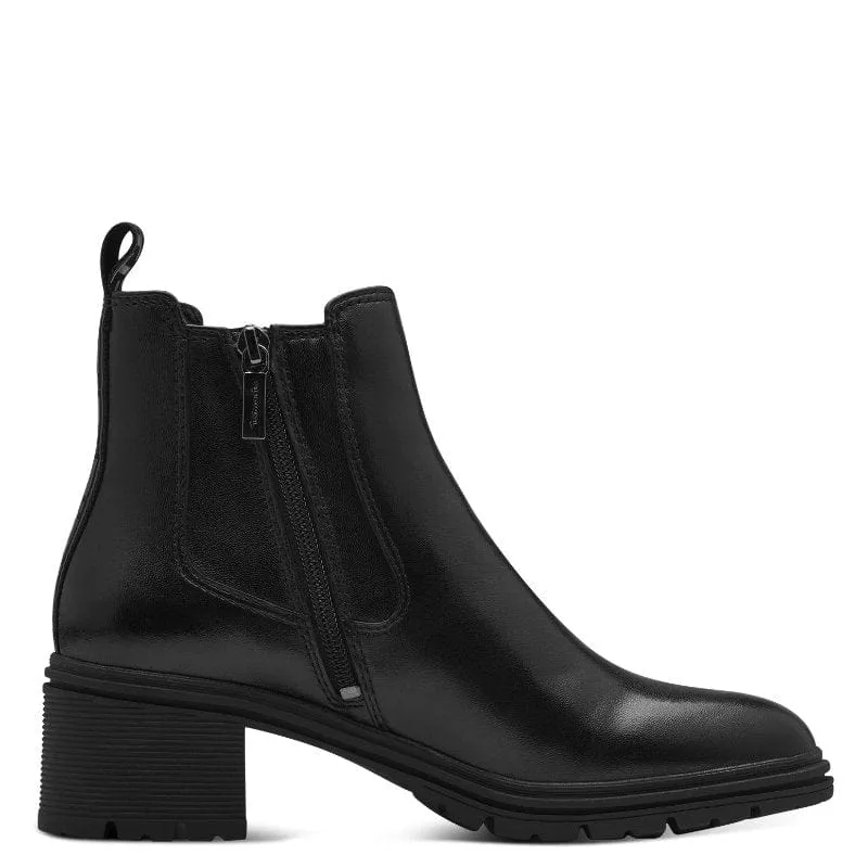 Tamaris Womens Black Leather Chelsea Boot - 1-25456-43