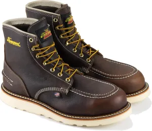 Thorogood 1957 Series 6 Waterproof Steel Toe Work Boots for Men - Full-Grain Leather with Moc Toe, Comfort Insole, and Slip-Resistant Wedge Outsole; EH Rated