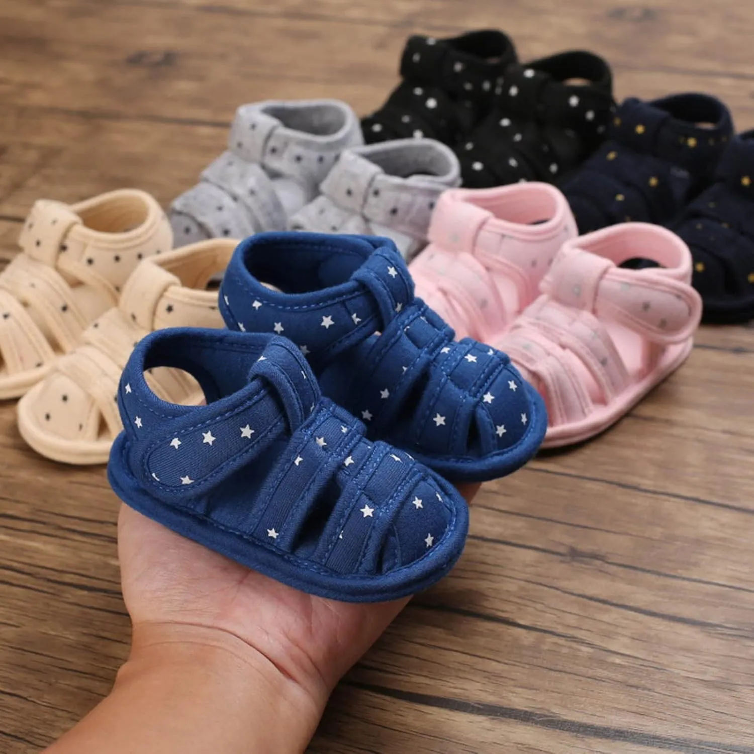 Toddler Cotton Gldiator Sandals Comfy Breathable Closed Toe Flat Shoes Baby Boys Girls Indoor Infant Walking Shoes