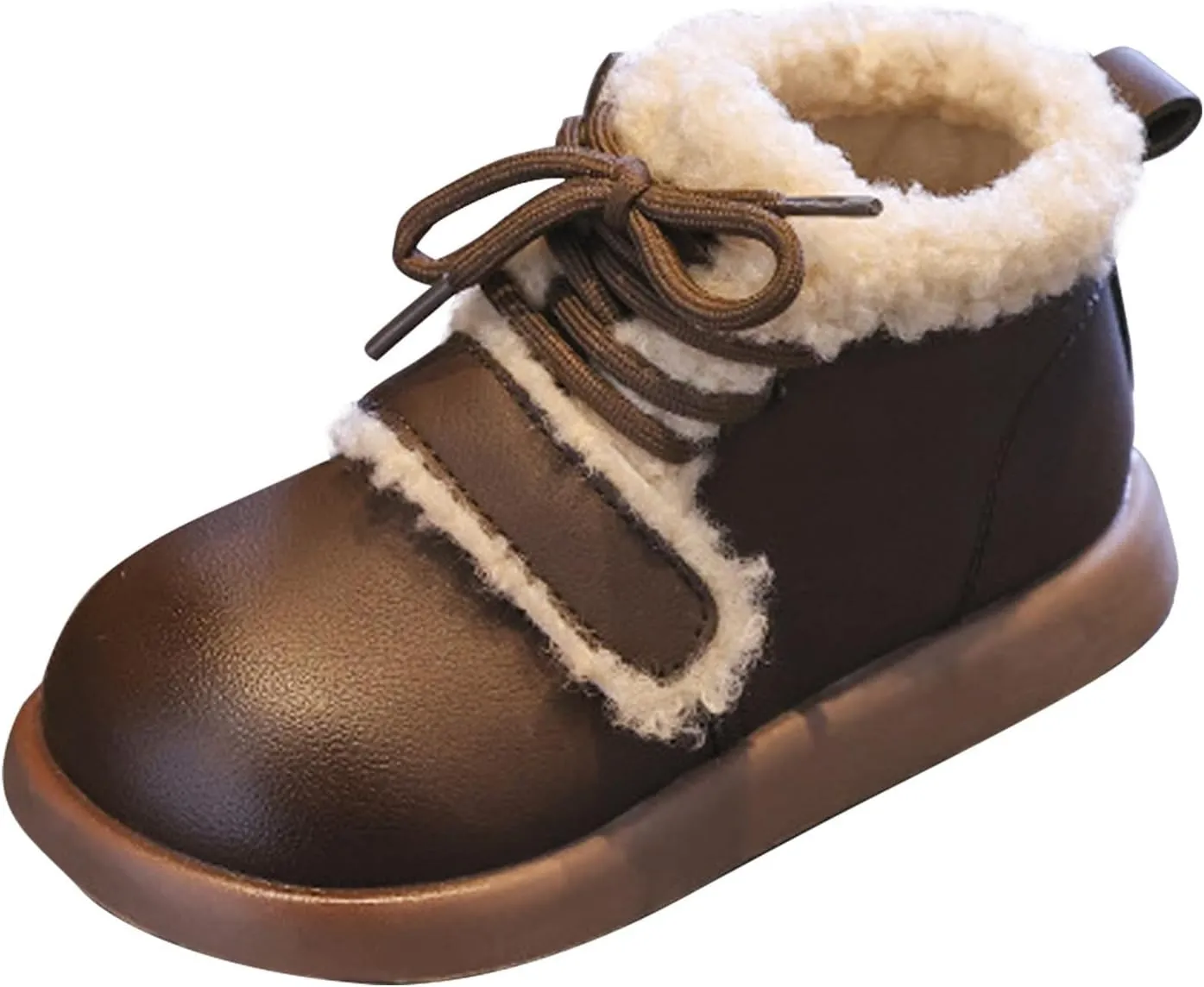 Toddler Kids Winter Snow Boots Slip On Cold Weather Sneakers Anti-Slip Fleece Ankle Boots Comfort Size 8 Shoes Toddler