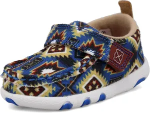 Twisted X Infant's Driving Moc, Moc Toe, Blue Multi Aztec, 7 M