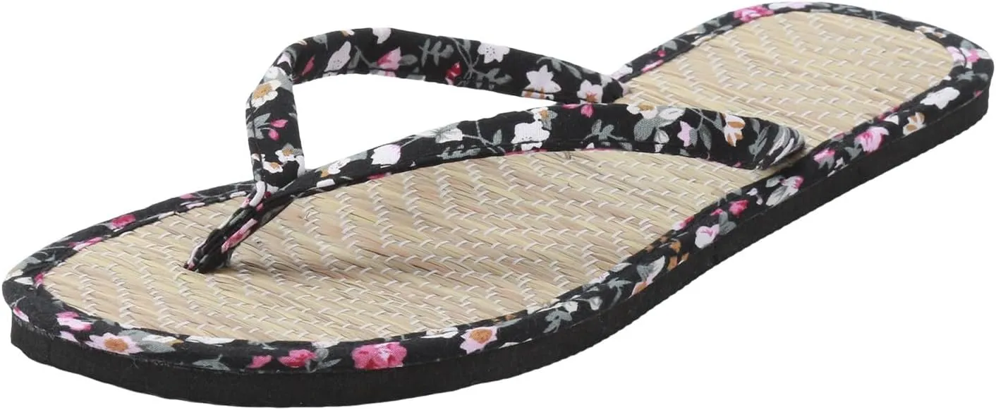 Women Shoes Flat Thongs Straw Mat Slippers Casual Home Fashion Woven Sandals Shoes Women Wide Width Shower