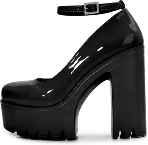 Women's High Heels,Platform High Heel Sandals One-Line Buckle Low Gang 5.5in Height Rough Heel Casual Fashion Evening Shoes Waterproof Dirt Resistant Easy to Clean Dress Sandal