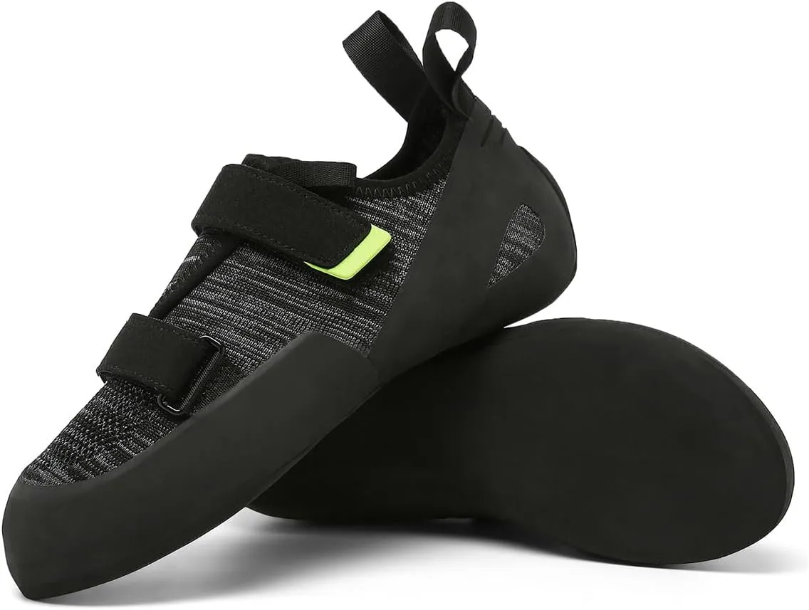 Womens Mens Climbing Shoes for Unisex Gym and Sport Climbing (10 W/9 M, Black&Green)