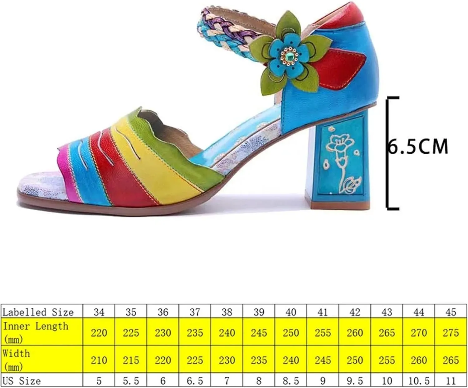 Women's Sheepskin Leather Moccasins - 6.5cm Peep Toe Summer Hook Chunky Heels