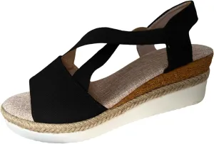 ZSpzx Orthopedic Wedge Sandals for Women Dressy Summer 2025 Platform Wedges Womens Espadrilles Open Toe Sandals Comfortable Dressy Ankle Strap Slip On Sandals Casual Walking Beach Shoes